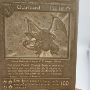 Charizard Lithopane 3D Printed Charizard card