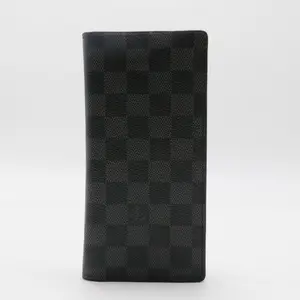 Pre-owned Louis Vuitton Damier Small Leather Goods Brazza Wallet Graphite