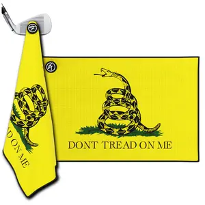 Fore Show Magnetic Golf Towel (Don't Tread On Me) Waffle Microfiber with Magnet for Golf Bags, Carts & Clubs - 24” x 16” Funny Golf Gift Accessory