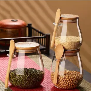 1pc/3pcs Hermetic Containers for Food Storage Pots Glass Jar with Lid Sealed Container Sugar Tea Cans Airtight Coffee Jars Kitchen Supply
