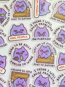 Moody Purple Ghost Waterproof Sticker Pack