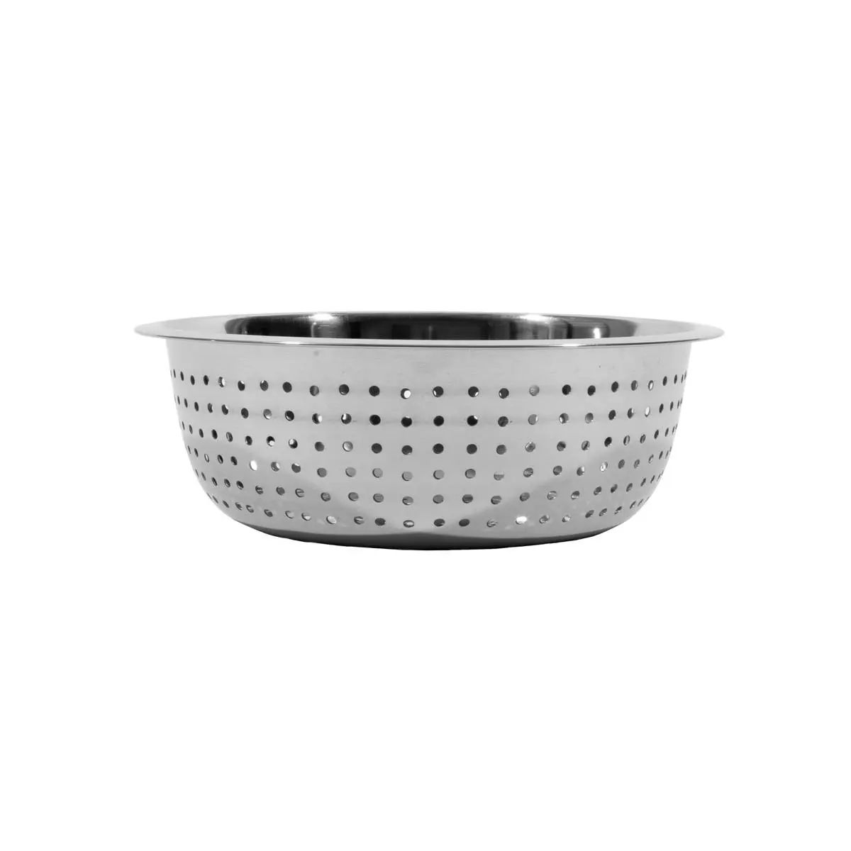 11 in. Stainless Steel Metal Chinese-Style Colander with Large Holes, Kitchen Utensils and Equipment for Kitchen Straining Tasks