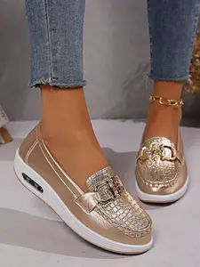 High-End Casual Comfort Flats, Metal Detail Design, Perfect for End-Of-Year/holidays & Spring, Ideal for Easter Holidays