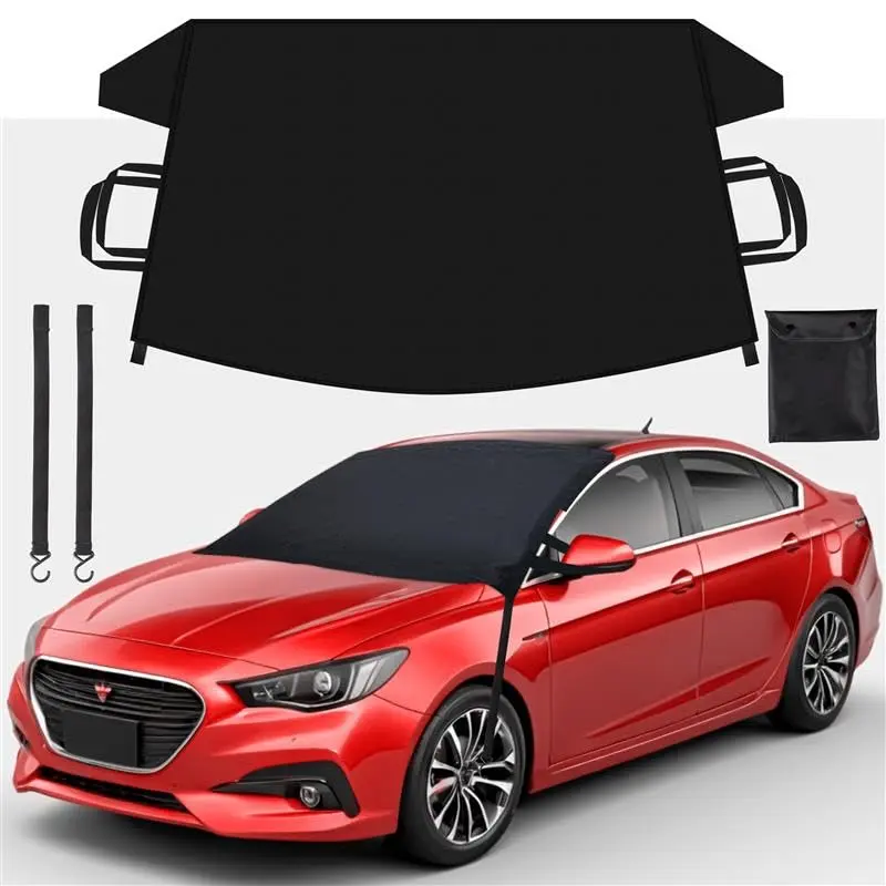 EcoNour Medium Durable Car Windshield Frost Cover (69"x42") with Double Strap - UV-Protective Sunshade, Eco-Friendly Accessories, Outside Car Windshield Sunshade, Car Sunshade Windshield Outside