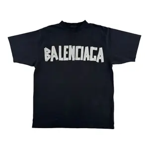 991552 Balenciaga Tape Tee Black