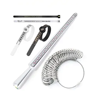 Professional Ring Sizing Tool Kit with US Ring Mandrel, Finger Sizer Gauge & Measuring Belts for Jewelry Making & Resizing