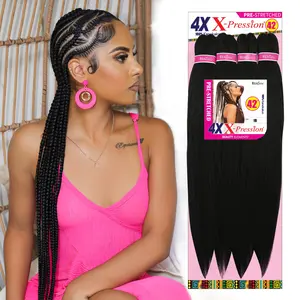 REALISTIC 4X X-PRESSION 42" 100% Kanekalon, Easy to braid, KNOTLESS, FEED in Braid (FOLDED 21", UNFOLDED 42")