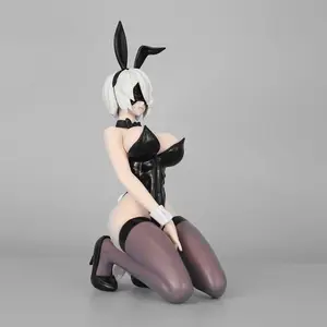 Anime Girl Figure, 2b Nier Girlfriend Handmade Model, Uniform Maid Beauty Girl Car Box Decoration, Collectible Gift for Anime Fans