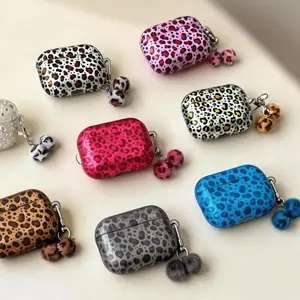 Leopard Print For AirPods Case, Wild Chic Animal Print AirPods Case For AirPods 4/Pro 3 2 1 Designer TPU Cover with Charm, Unique Gift For Girlfriend Bestie