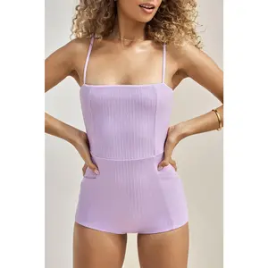 Reef Romper With Pockets - Lilac