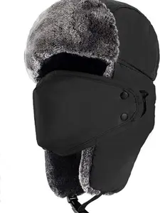 mysuntown Winter Hats for Women Men Trapper Ushanka Hat with Ear Flaps Warm Russian Bomber Hats for Cold