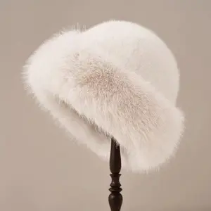 Hat Women's Winter New Thickened Warm Imitation Fur Fashion Simple Fisherman Hat Imitation Sable Hair Mongolian Hat