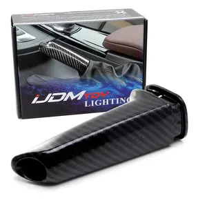 iJDMTOY Carbon Fiber Pattern ABS Plastic Handbrake Handle Grip Replacement For BMW 1 2 3 4 5 Series X1 X3 Z4, Also Universal Fit For Many Other Vehicles