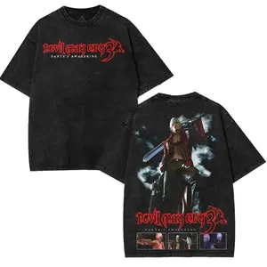 Devil May Cry DMC Dante v3 Double Printed Unisex Cotton T-Shirt, Hoodie Gift For Game Fan, graphic tees Menswear Fitted Top Casual Fashion 2LW MXA