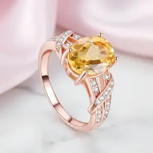 2.2ct Citrine Rose Gold Ring