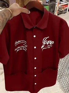 Men's Casual Commuter Short Sleeve Shirt, Pocket Design, Loose Fit, Fashionable and Versatile, Daily Wear, Outdoor Activities, College, Holiday Gift, Button Down Shirt