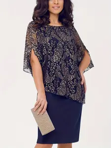 New Dress Lace Hoodie Splicing Fake Two Piece Slimming Dress