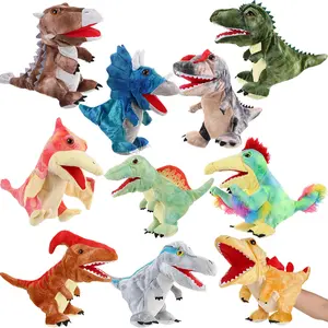 11 pieces dinosaur hand puppet, stuffed plush animal, mouth can be opened, stuffed animal puppet interactive toy for storytelling gift, suitable for birthday, imagination game,, boy