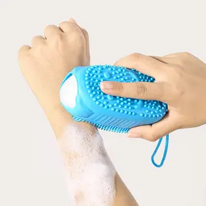 1pc silicone bath towel rub back rub mud bath appliance labor-saving and convenient double-sided bubble brush sponge bath brush household