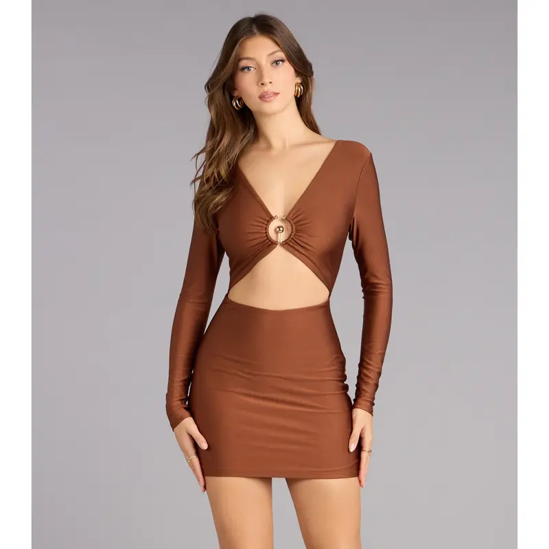 black sheet cut out mini dress - TikTok Shop