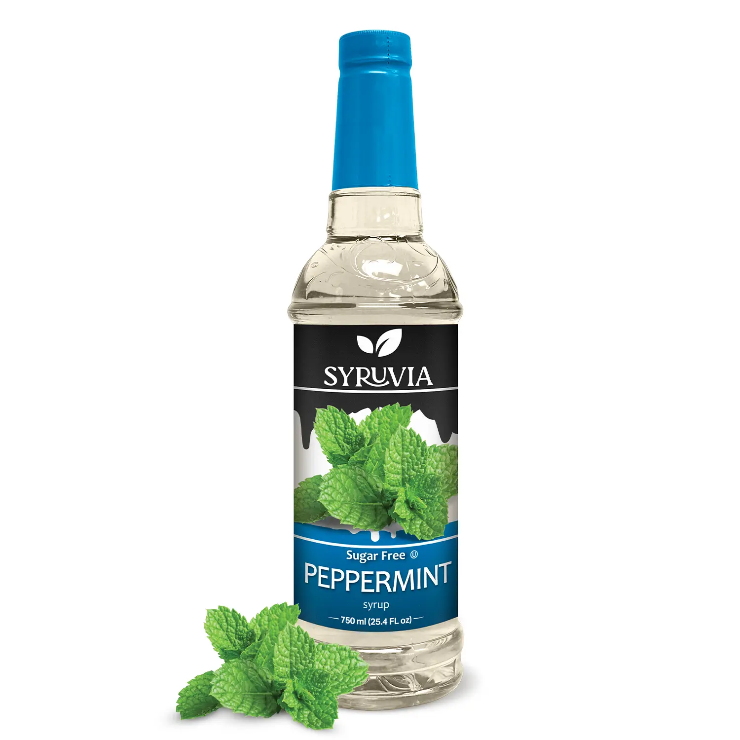 Syruvia Sugar Free Peppermint Syrup for Coffee 25.4 fl oz, Zero Sugar Syrup, No Sugar Added
