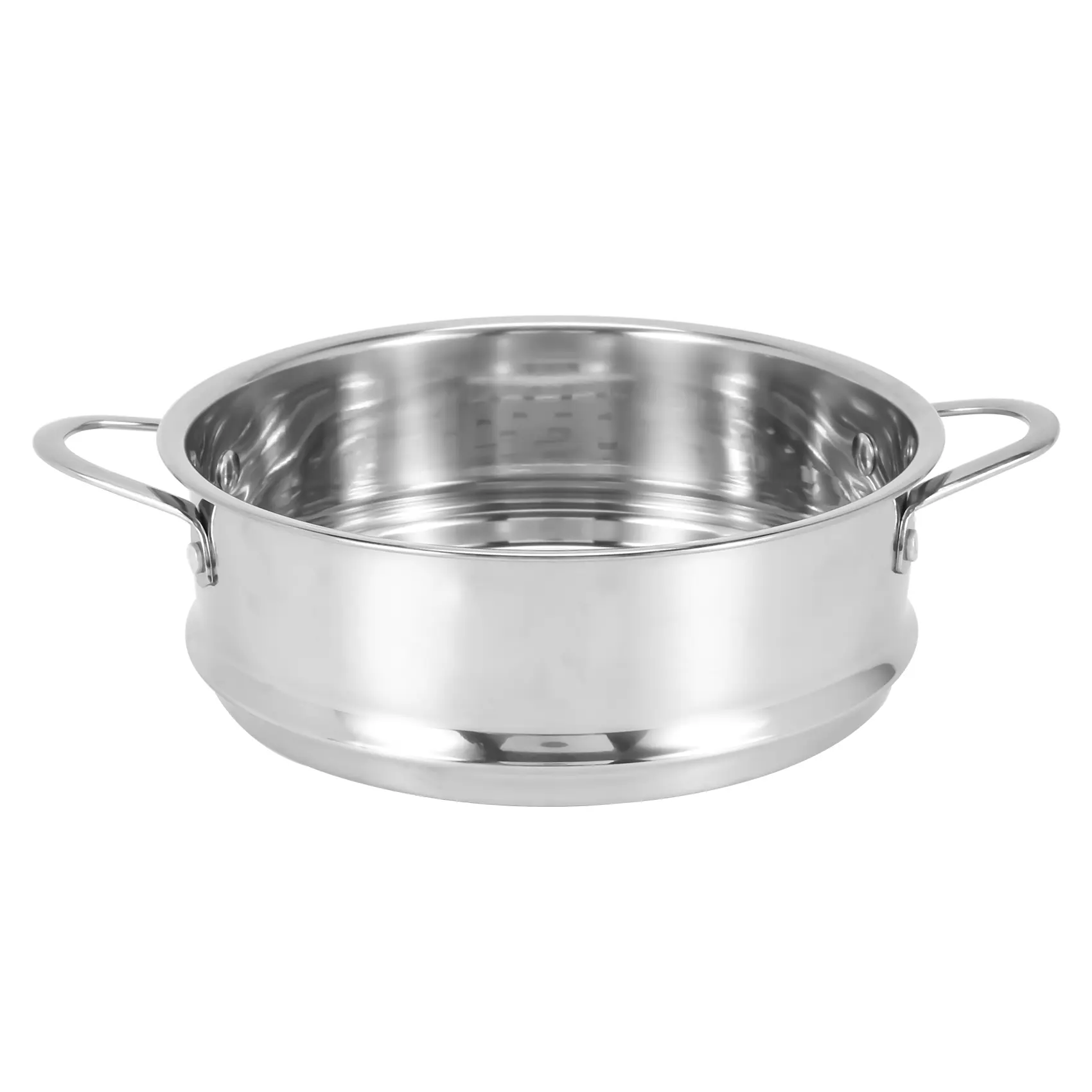 6.3 in Stainless Steel Steamer Basket Insert with Dual Handles, Perforated Food Steaming Tray for Small Pots