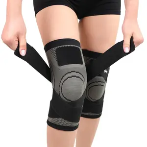 Caspe 2 Pack Knee Compression Sleeve with Adjustable Straps for Men & Women – Non-Slip Support for Running, Gym, Sports & Daily Use, Breathable Knee Brace Sleeve