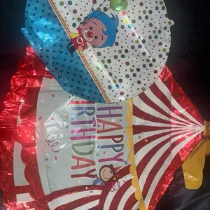 Plin Plin Balloons - Festive Party Decorations with Colorful Designs and "Happy Birthday" Text for Celebrations