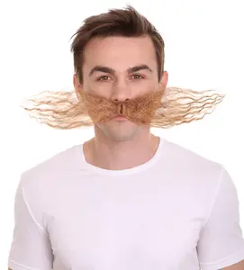 Men's Mechanical Genius Headwear with Curly Mustache – Available in Various Colors Flame-Retardant Synthetic Fiber, Multicolor