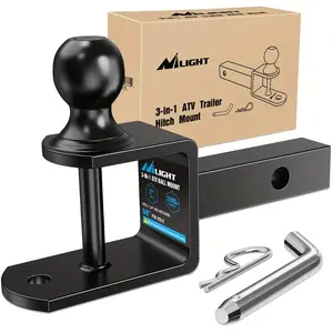 3 In 1 ATV UTV Multi Hitch Mount With 2 Inch Ball Hitch Rated 2000 LBS Fits 1-1/4 Inch Receiver Winch Strap Loop Rated 5000 LBS