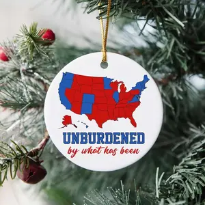2024 Election Map Ceramic Ornament, Unburdened by What Has Been Ornament, Humorous Trump Celebration Keepsake, Trump Won Keepsake