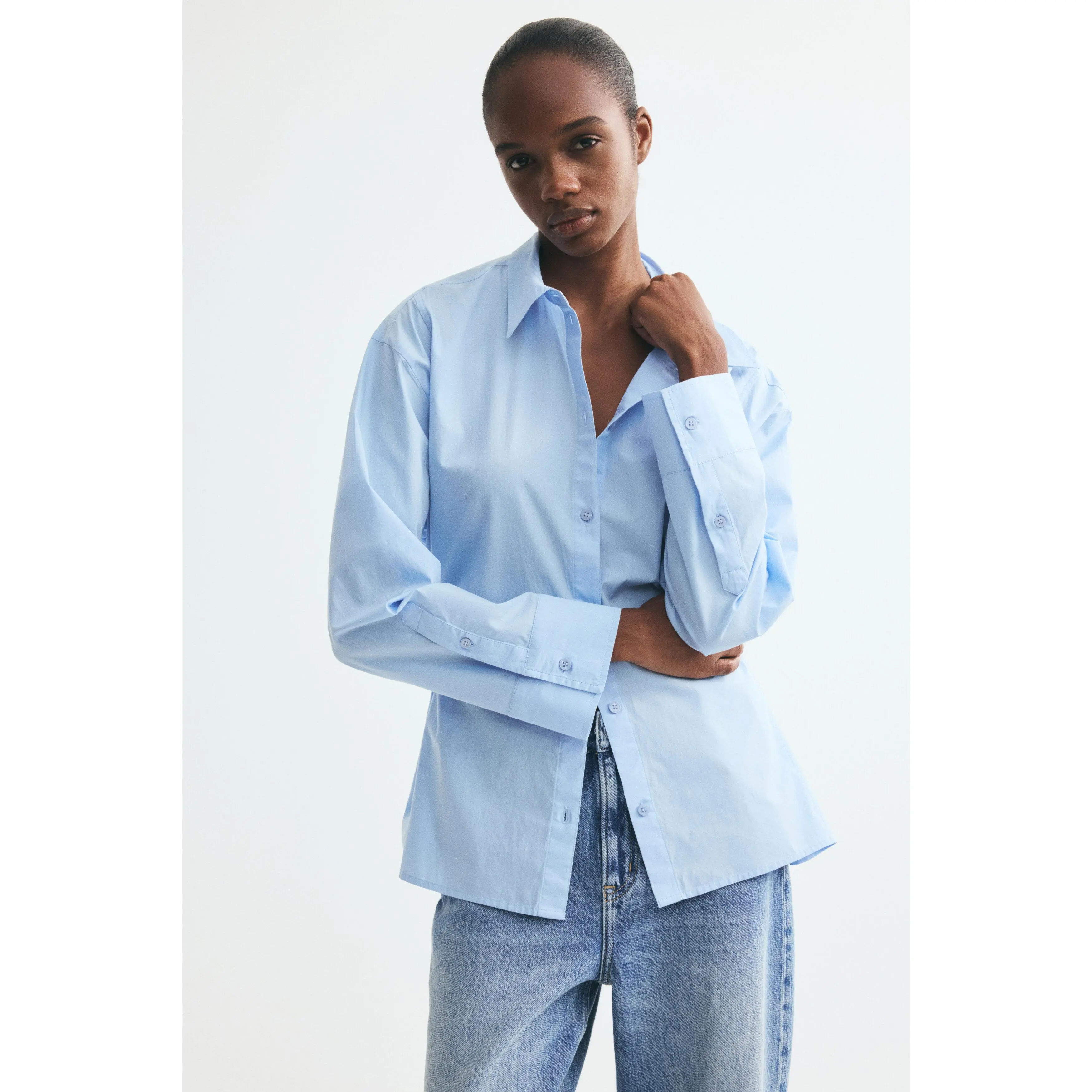 H&M Waisted poplin shirt