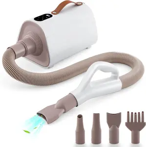 Tangkula Dog Dryer, Pet Blow Dryer with Smart LED Touch Screen, 4 Nozzles, Adjustable Temperature & Airflow, Negative Ion Function, High Velocity & Low-Noise Dog Hair Dryer for Pet Grooming