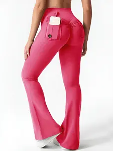 Women's High Waisted Yoga Pants, Athleisure Fitness Leggings with Back Pockets, Breathable Moisture-Wicking Sportswear for Daily Wear, Hiking, Fitness, Running