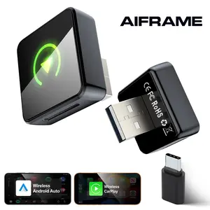 2026 Wireless CarPlay Adapter for iPhone Apple & Android Fast Connection Zero Latency Hands-Free Calling & Charging Compact Orange Design Usb Car Connector