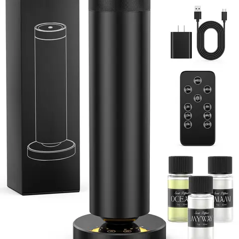 90ML Luxury Silent Touch Screen Waterless Diffuser - Scented Gentle Mist Antistress Aromatherapy Machine, Adjustable Mist Tier, Night Light, Fragrance Freshener, Easy-to-Use Humidifier, Fits 1000sqft, Home Use