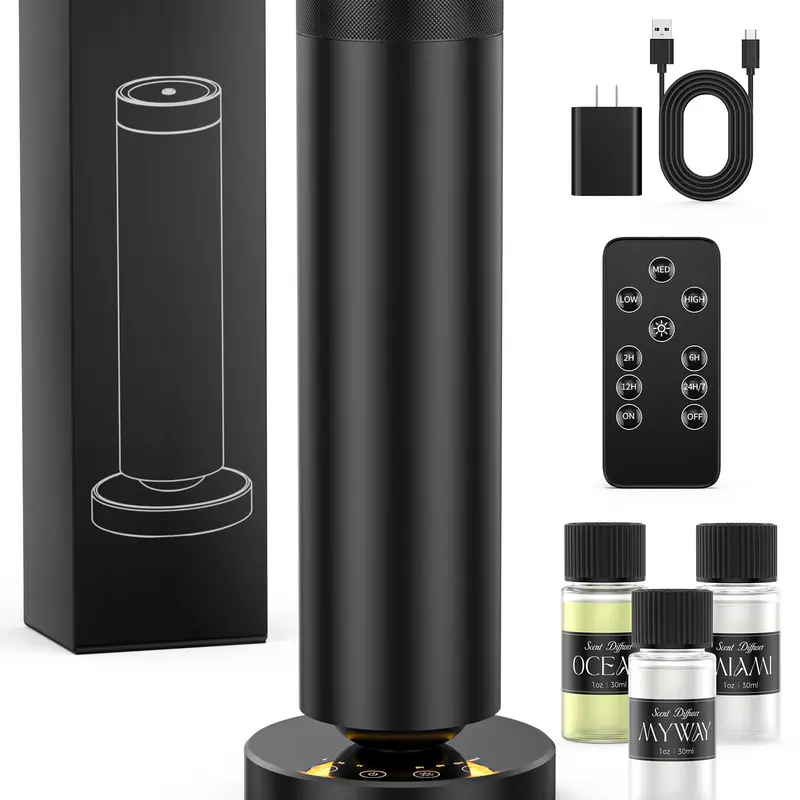90ML Luxury Silent Touch Screen Waterless Diffuser - Scented Gentle Mist Antistress Aromatherapy Machine, Adjustable Mist Tier, Night Light, Fragrance Freshener, Easy-to-Use Humidifier, Fits 1000sqft, Home Use