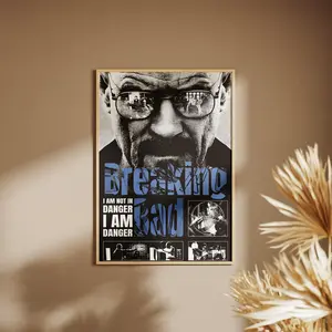[no frame] Breaking Bad Poster | Walter White 'I Am the Danger' | Digital Download | TV series wall art | Heisenberg print