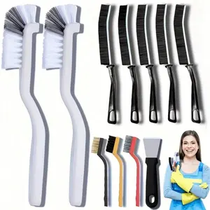 Multipurpose Cleaning Brush Set, 10pcs/set Long Handle Cleaning Brush, Portable Cleaning Tool for Kitchen, Bathroom, Toilet, Car, Glass