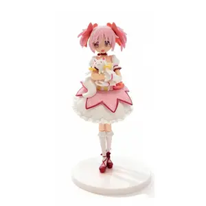 Puella Magi Madoka Magica | Kaname Madoka Noodle Stopper Figure, Cute Anime Girl Collectible Prize Figure, Model Case & Desktop