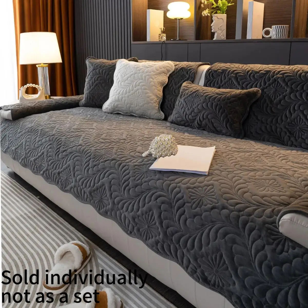 Room Decor Quilted Pattern Leaf Decorative Living Room Furniture Sofa Cushion, 1 Count Summer Soft Anti-slip Sofa Pad for Home Living Room Bedroom, Ho