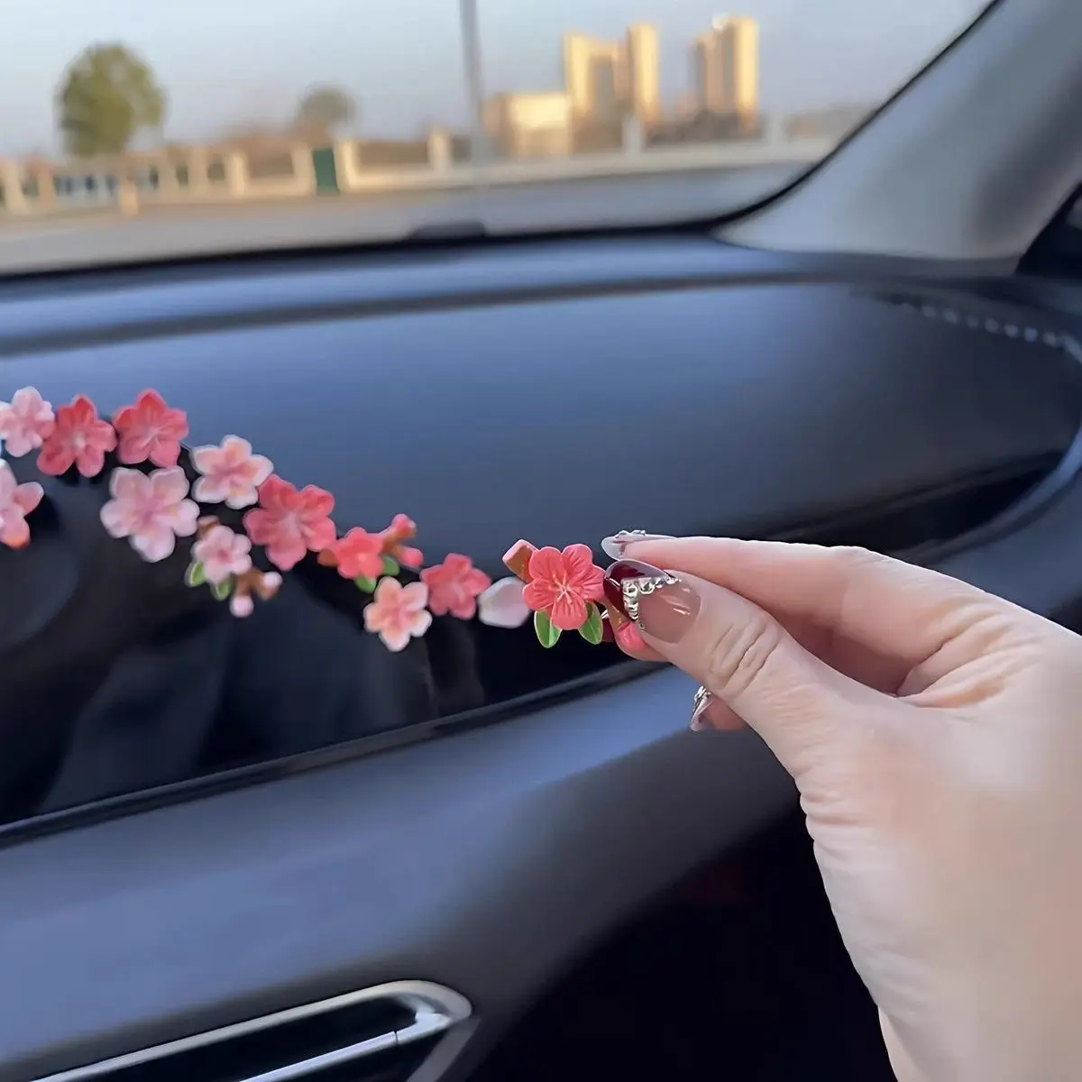 Cute Floral Sticker Decal for Car Dashboard & Luggage Decoration, Car Stickers, Stylish Interior/exterior Accessories for Girls, Girly Car Accessories, Trendy Auto Accessory, Car Decorations, Car Decals, Decal for Cars