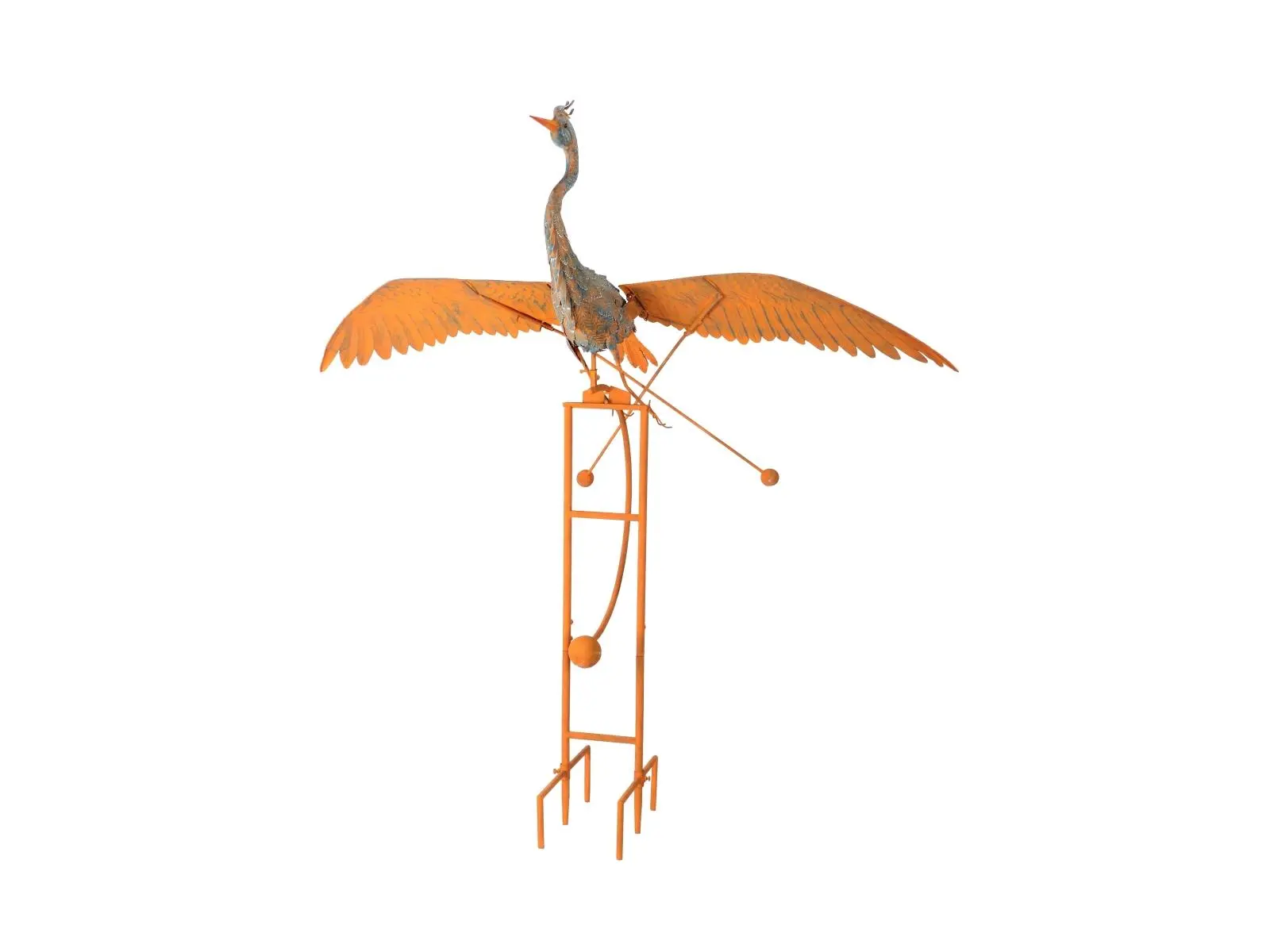 Continental Art Center 19271 Rustic Metal Flying Heron Rocker Stake - Outdoor Garden Statues & Sculptures, Beach Style, Wind-Weather-Resistant, 35 lbs, Flapping Wings, Unique Design, All Seasons Home Improvement Raised Beds Decor, Balanced On Its Own, Sta