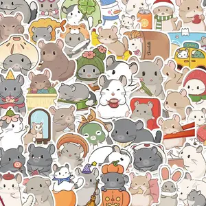Cute Hamster Pattern Sticker, 50/1000pcs Cartoon Decorative Sticker, DIY Decals for Water Bottle, Laptop, Phone Case, Scrapbooking, Journal Making