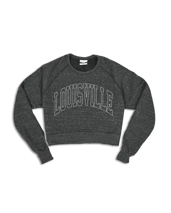 Louisville Outline Cropped Crew Sweatshirt