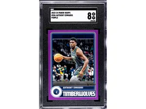 2023-24 Panini Hoops #286 Anthony Edwards Purple SGC 8