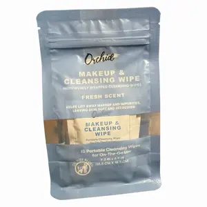 Orchid makeup & cleansing wipes individually wrapped in FRESH SCENT 15 count, hydrating wipes, beauty on the go
