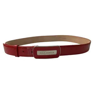 Pre-owned Dolce & Gabbana red patent leather belt authentic with COA 90cm 36 inch