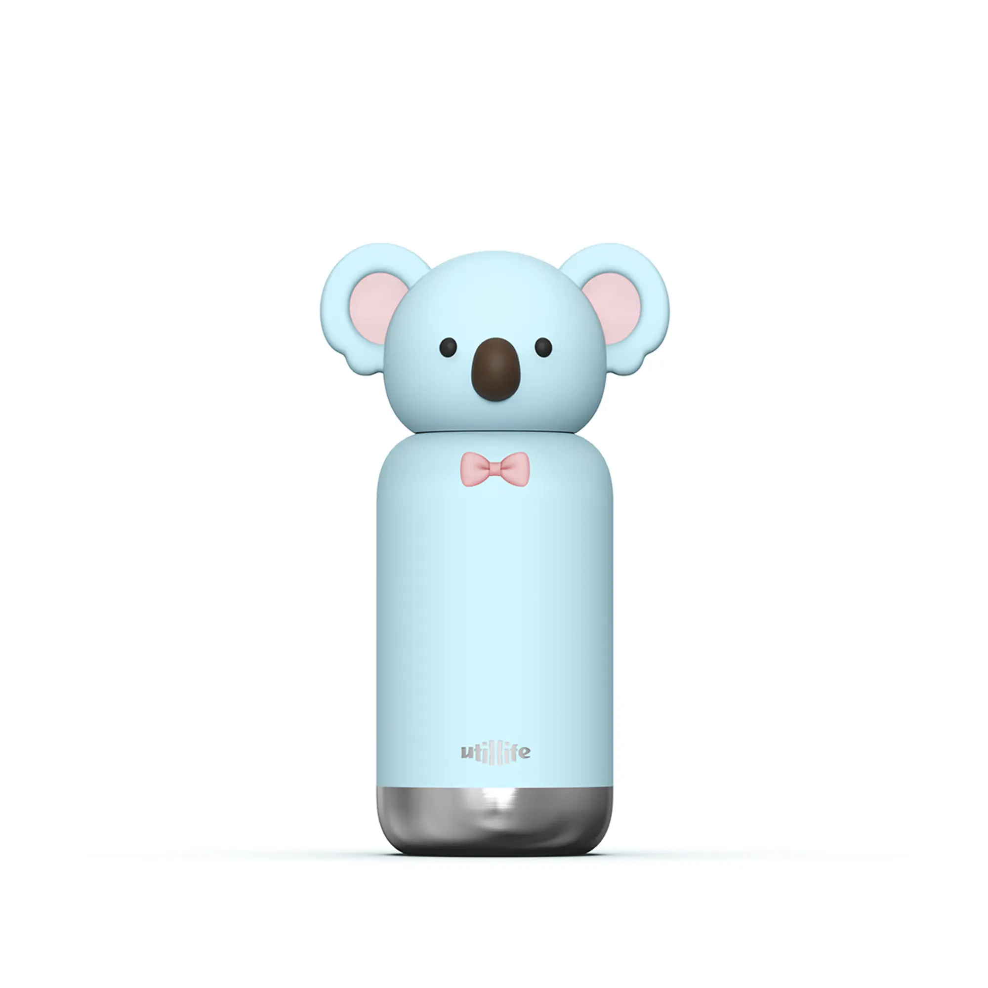 Zoofiesta Insulated Stainless Steel Tumbler with Detachable Soft Animal Head,Leakproof BPA-Free,15.2oz Kids Water Bottle with Straw for School and Travel, Cup Drinkware Lid Silicone Beverage Coffee Wide Mouth Mug