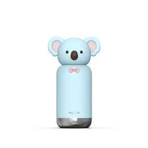 Zoofiesta Insulated Stainless Steel Tumbler with Detachable Soft Animal Head,Leakproof BPA-Free,15.2oz Kids Water Bottle with Straw for School and Travel, Cup Drinkware Lid Silicone Beverage Coffee Wide Mouth Mug